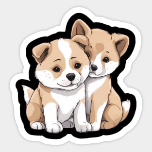 cute akita dog Sticker